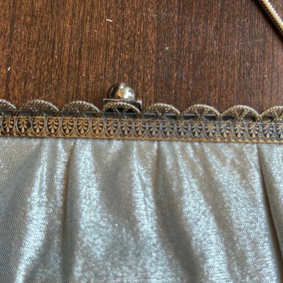 1950s 1960s Ande Silver Metallic Purse Vintage Silver Evening Bag Vintage Clutch - Picture 10 of 16